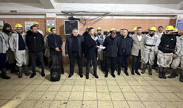 Maden işçilerinden Çayırhan'daki meslektaşlarına destek
