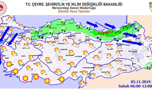 Meteoroloji Genel Müdürlüğü'nden Kuvvetli Rüzgar ve Yağış Uyarısı
