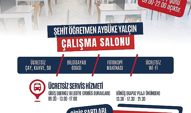 Şehit Öğretmen Aybüke Yalçın Çalışma Salonu Öğrencilerin Hizmetinde