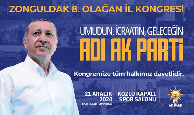 AK Parti Zonguldak 8. İl Kongresi 21 Aralık’ta gerçekleştirilecek