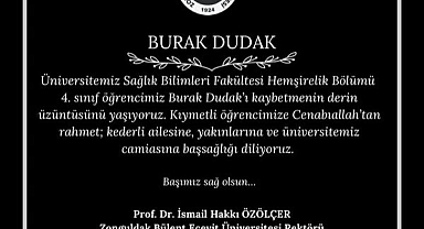 BEUN öğrencisi Burak Dudak hayatını kaybetti!