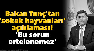Bakan Tunç'tan 'sokak hayvanları' açıklaması! 'Bu sorun ertelenemez'
