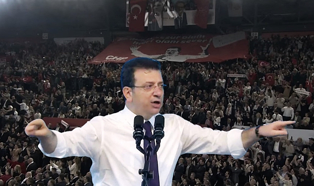 Ekrem İmamoğlu İzmir'de konuşuyor: Kürsüde ceketini çıkarıp kollarını sıvadı!