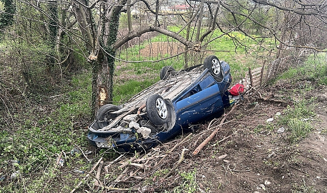 Kontrolden çıkan otomobil takla attı, 4 yaralı