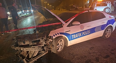 Polis aracının karıştığı zincirleme kazada 4 yaralı