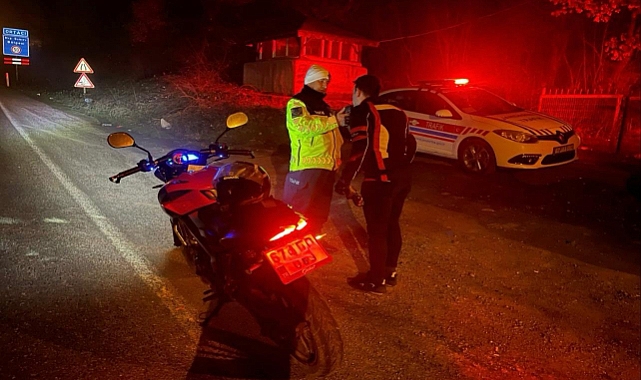 Motosiklet denetimlerinde 45 sürücüye ceza
