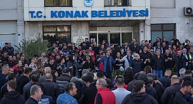 Konak Belediyesi'nde iş bırakma eylemi yapıldı