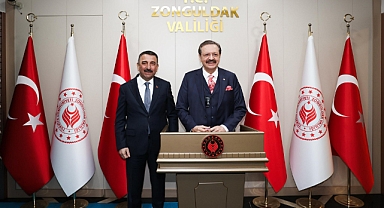 TOBB Başkanı M. Rifat Hisarcıklıoğlu, Zonguldak Valiliği'ni ziyaret etti