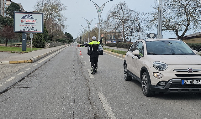Zonguldak’ta dron destekli kırmızı ışık denetimi