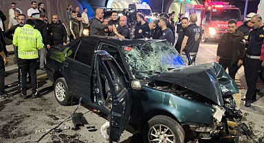 Zonguldak-Kilimli yolunda kontrolden çıkan araç refüje çarptı: 1'i ağır 4 yaralı