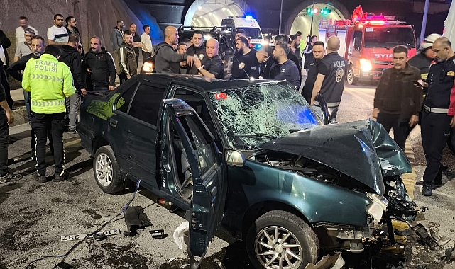 Zonguldak-Kilimli yolunda kontrolden çıkan araç refüje çarptı: 1'i ağır 4 yaralı  