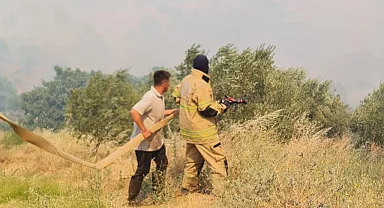 İzmir Ödemiş’te yangınla mücadele sürüyor