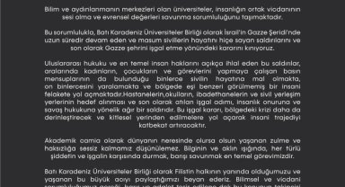 Batı Karadeniz Üniversiteler Birliği'nden Gazze'ye Yönelik Saldırılara Ortak Kınama