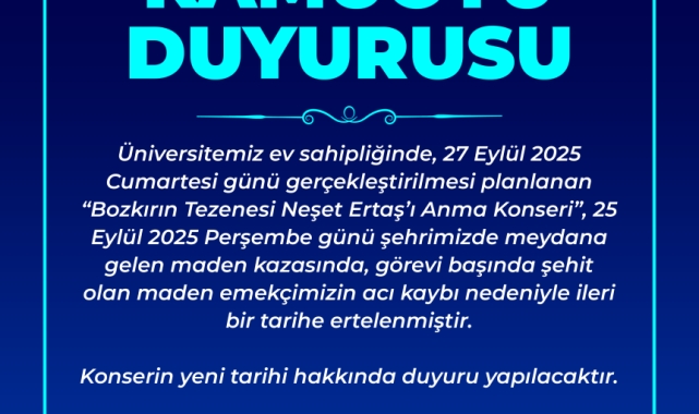 BEUN'deki Neşet Ertaş'ı Anma Konseri ertelendi