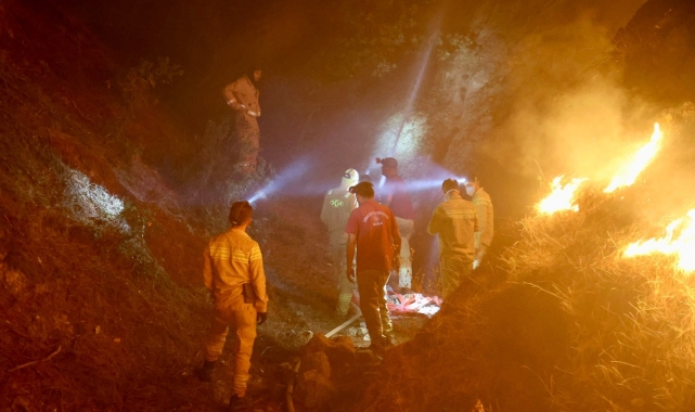 Denizli'de Orman Yangınıyla Mücadele Gece Boyu Sürdü