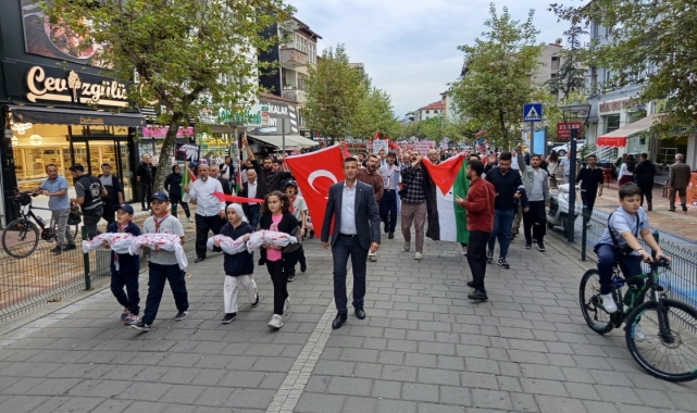 Çaycuma'da "Filistin'e Özgürlük" yürüyüşü düzenlendi
