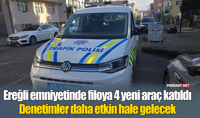 Ereğli emniyetinde filoya 4 yeni araç katıldı