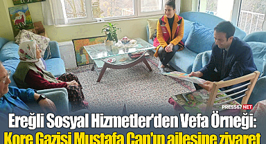 Ereğli Sosyal Hizmetler'den Vefa Örneği: Kore Gazisi Mustafa Can'ın ailesine ziyaret