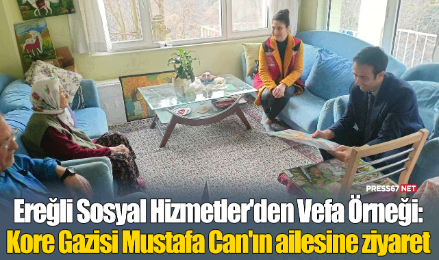 Ereğli Sosyal Hizmetler'den Vefa Örneği: Kore Gazisi Mustafa Can'ın ailesine ziyaret