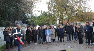 İl Sağlık Müdürlüğünde personele uygulamalı yangın tatbikatı