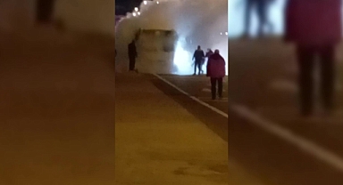 Zonguldak'ta seyir halindeki halk otobüsünde yangın paniği