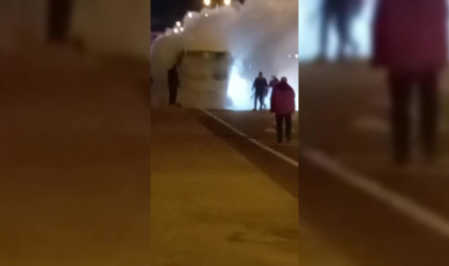 Zonguldak'ta seyir halindeki halk otobüsünde yangın paniği
