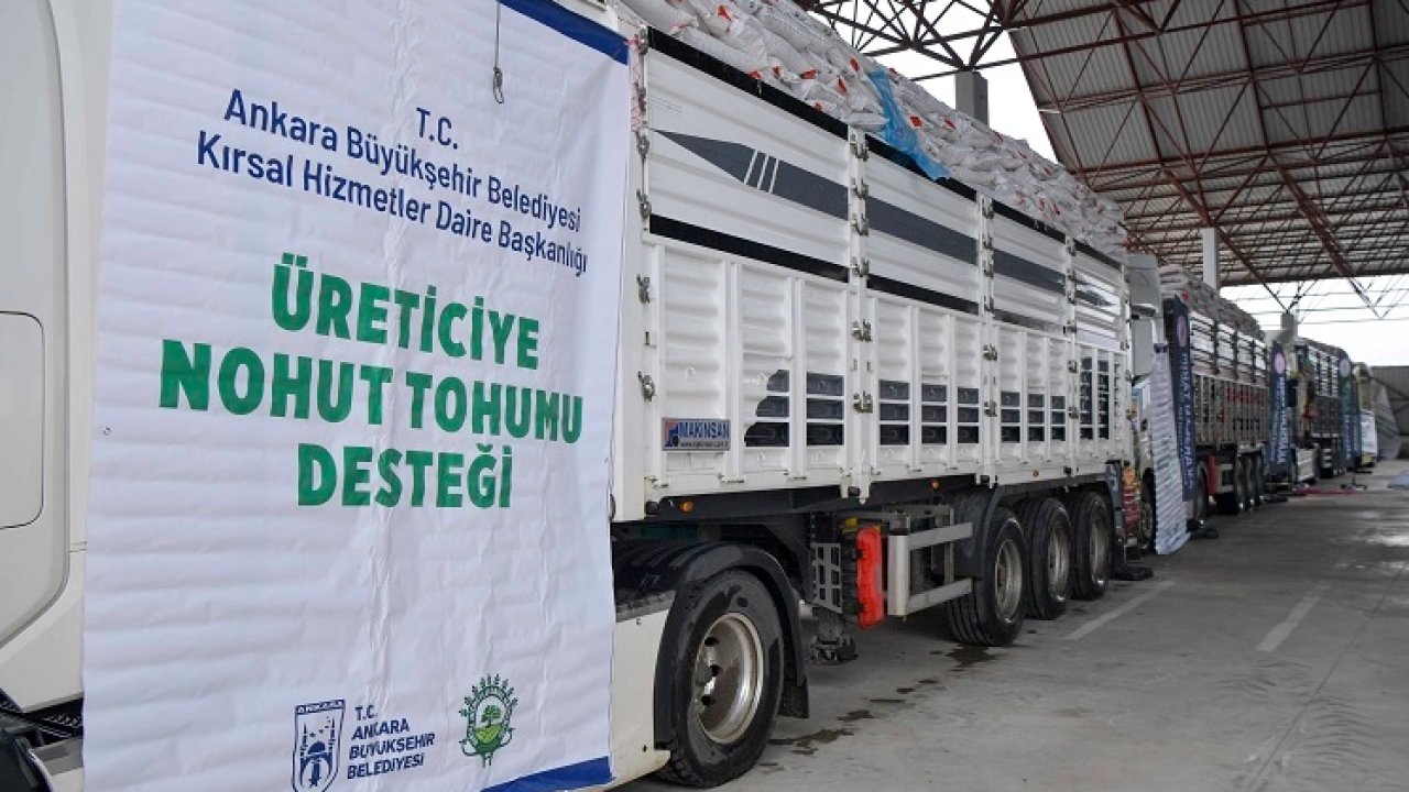 Başkentli üreticiye 1.5 milyonluk nohut tohumu desteği