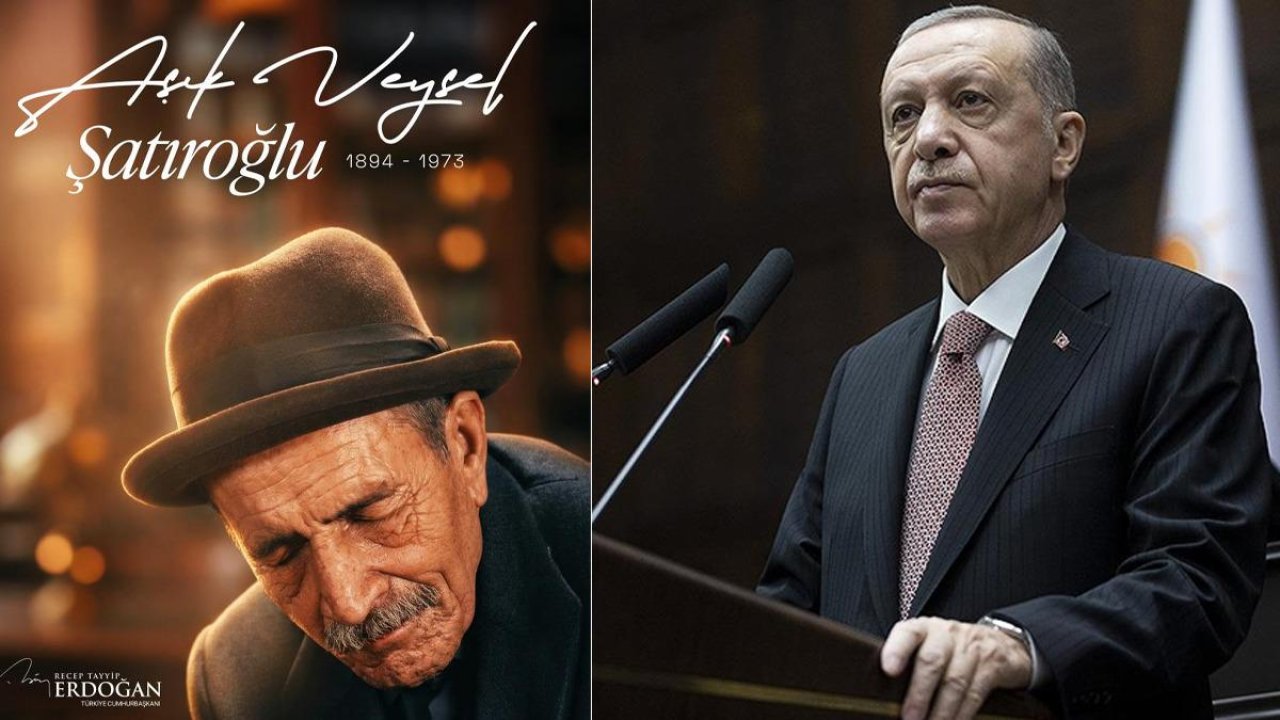 Cumhurbaşkanı Erdoğan, Aşık Veysel’i vefatının 53. yıldönümünde andı