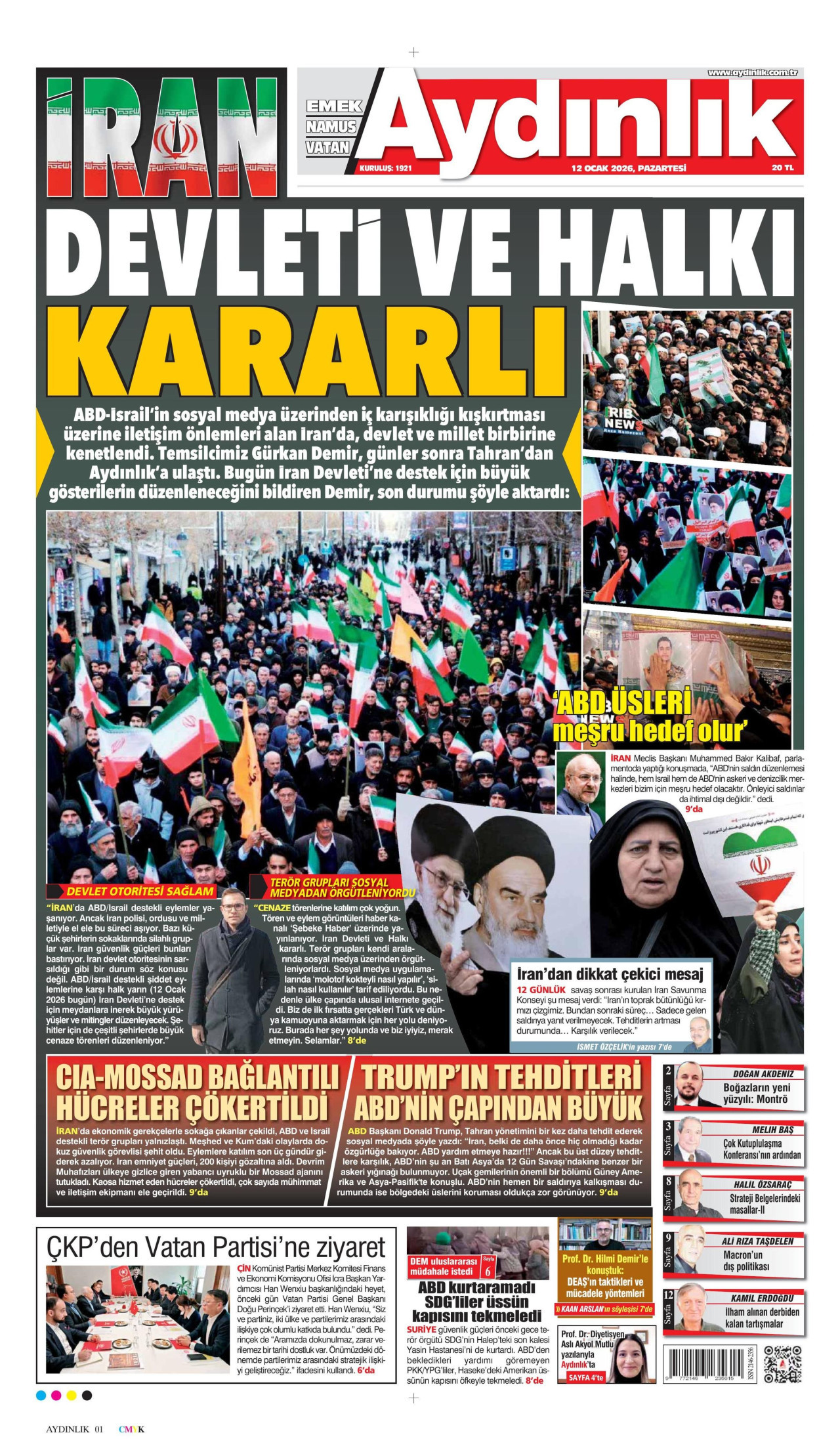 AYDINLIK GAZETESİ Gazete Manşeti