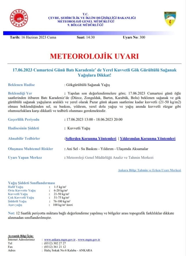 Meteoroloji uyarı verdi! 1