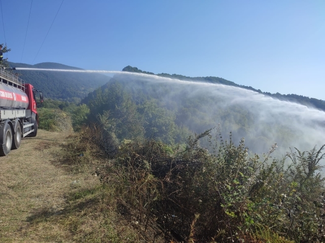 Örtü yangınını itfaiye ekipleri söndürdü 1