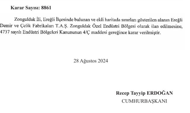 Erdemir için çok önemli karar Resmi Gazete'de! 2